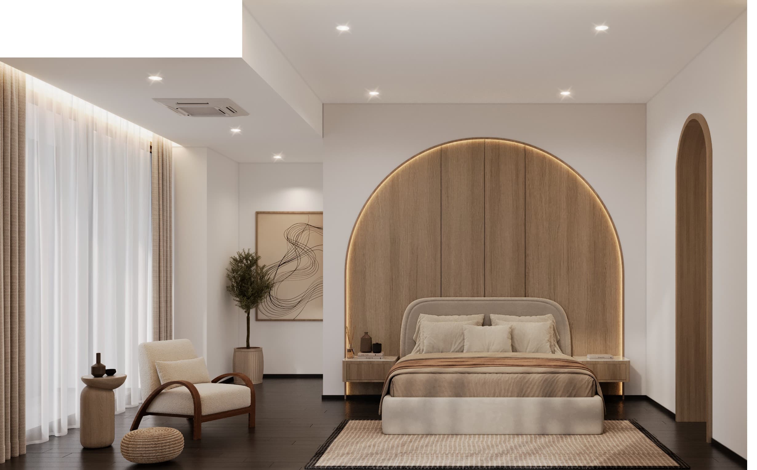 Bedroom Material Study interior visualization